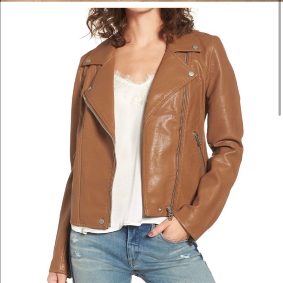 Blank NYC | Faux Leather Jacket in Cognac - Picture 1 of 6